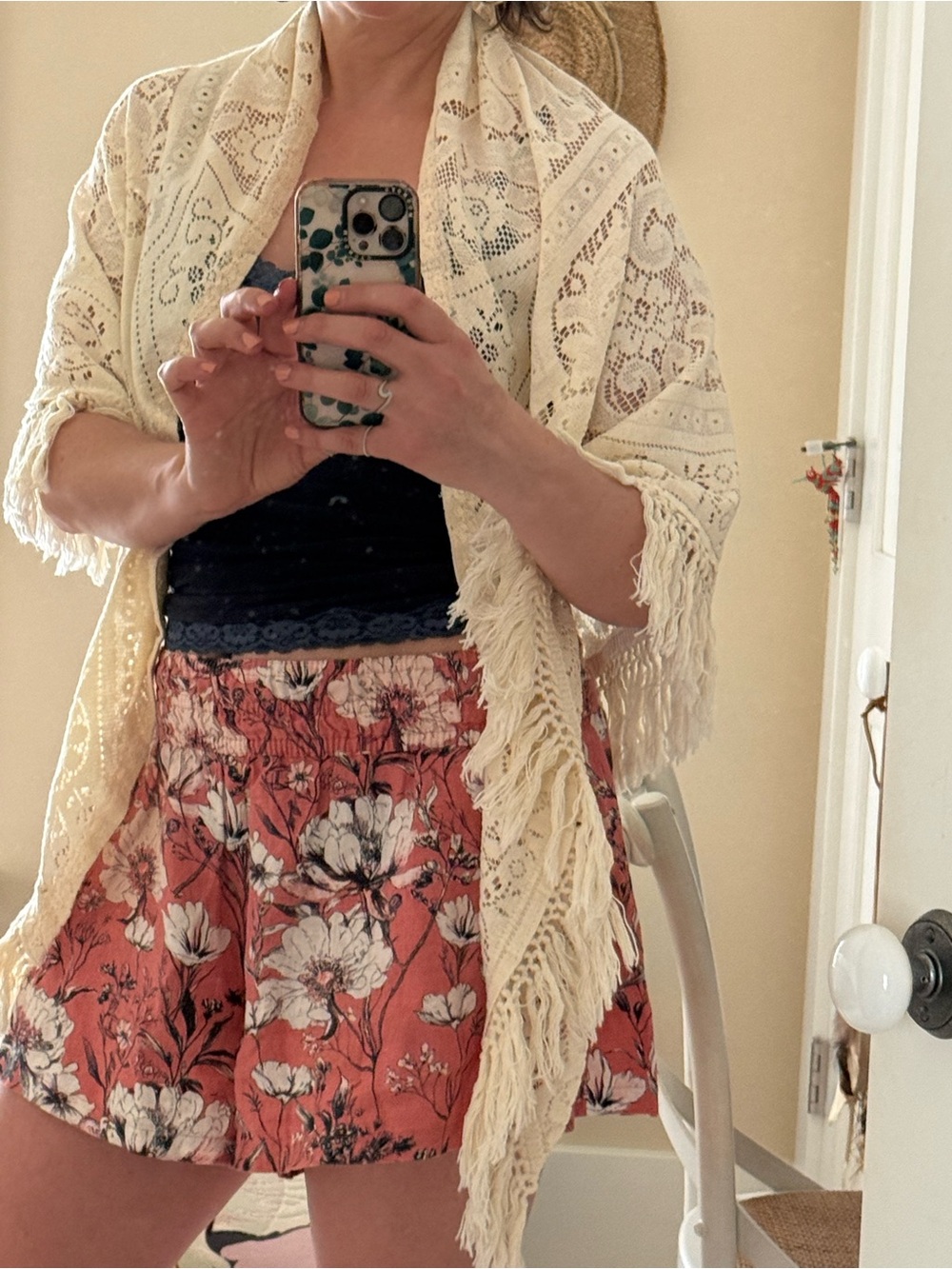 California Things Cherub Lace Shawl, Vintage 1970s.